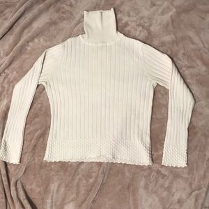 Caslon White Long Sleeved Turtleneck